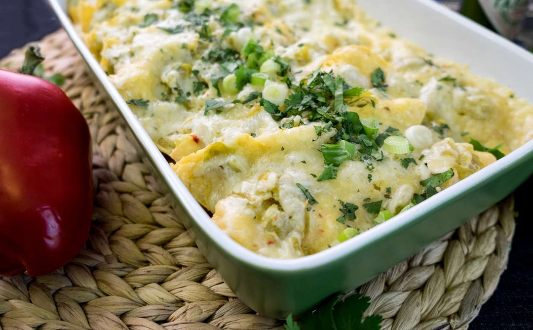 ROASTED VEGETABLE & CHICKEN ENCHILADAS
