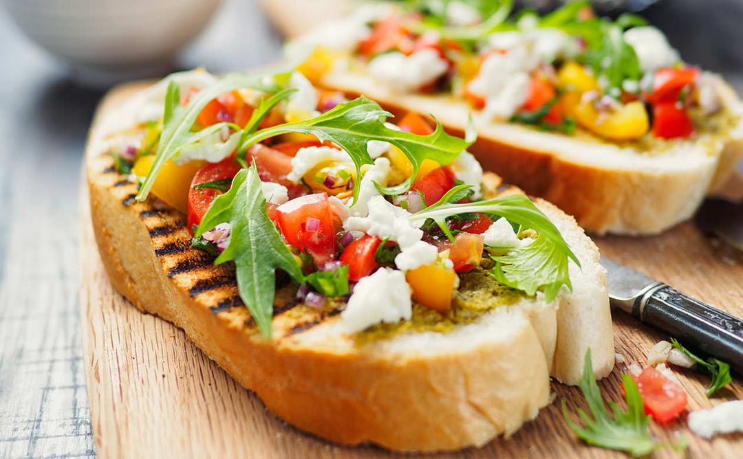 GRILLED BRUSCHETTA WITH TOMATO & BASIL