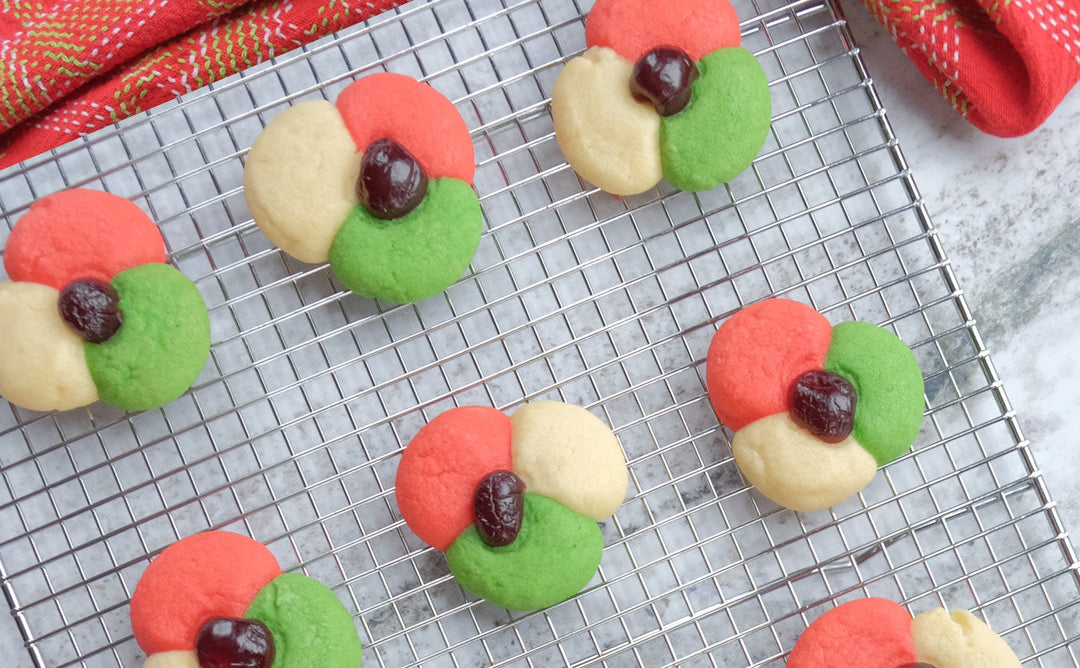 TRI-COLOR ALMOND COOKIES