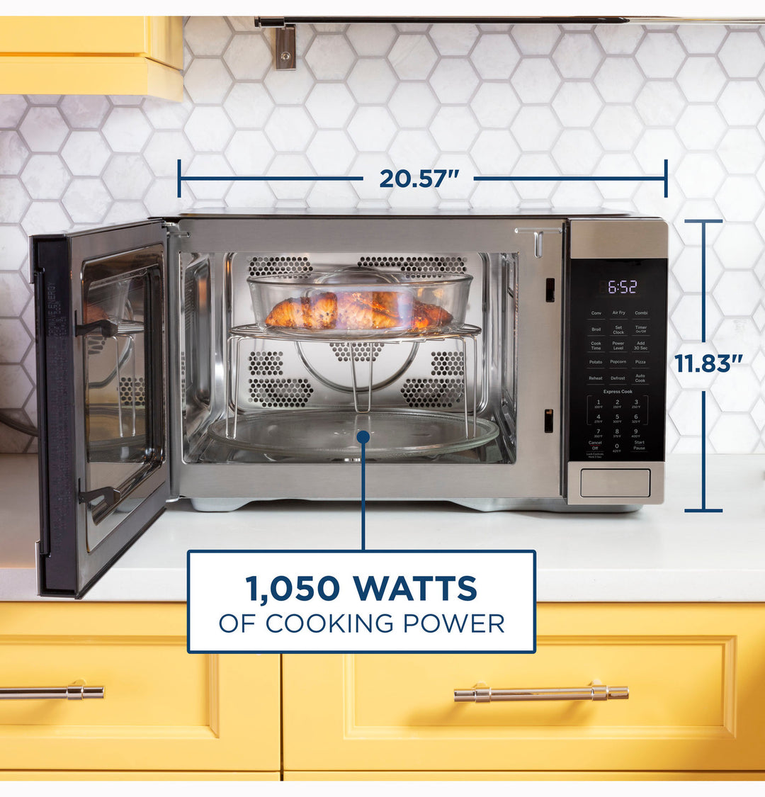 GE® JES1109RRSS 1.0 Cu. Ft./28L Capacity Countertop Convection Microwave Oven with Air Fry