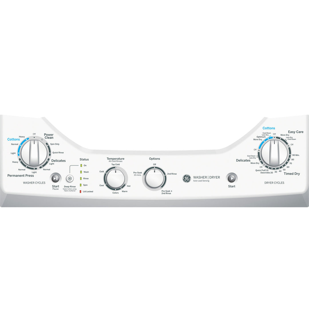 GE Unitized Spacemaker® 2.0 DOE cu. ft. Washer and 4.4 cu. ft. Electric Dryer